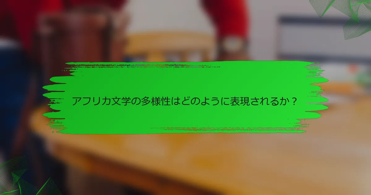 アフリカ文学の多様性はどのように表現されるか？