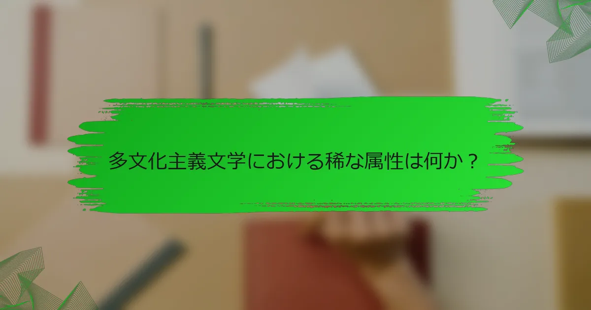 多文化主義文学における稀な属性は何か？