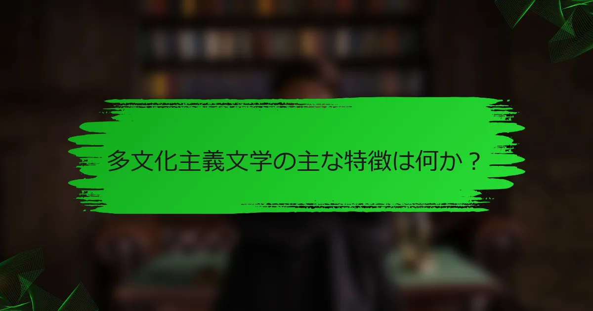 多文化主義文学の主な特徴は何か？