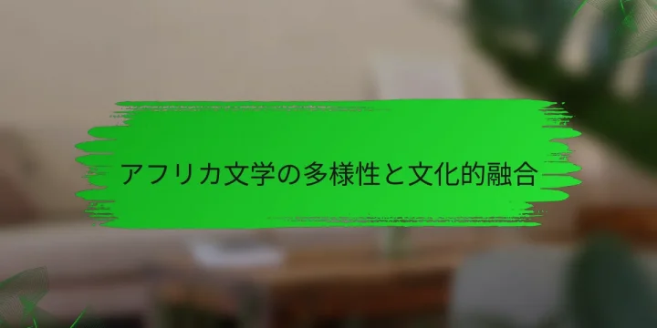 アフリカ文学の多様性と文化的融合