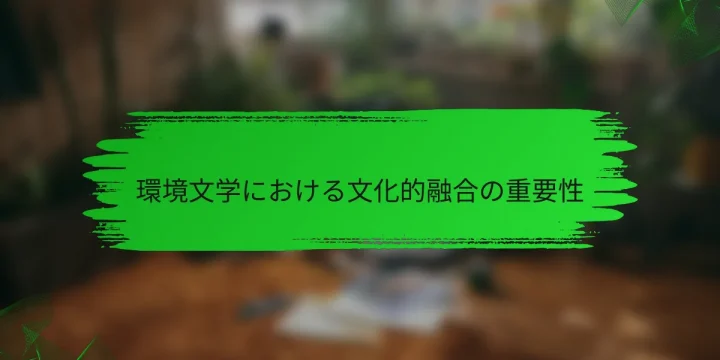 環境文学における文化的融合の重要性