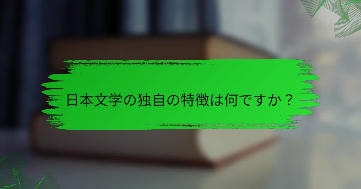 日本文学の独自の特徴は何ですか？