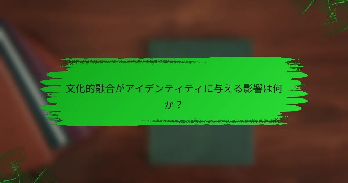 文化的融合がアイデンティティに与える影響は何か？