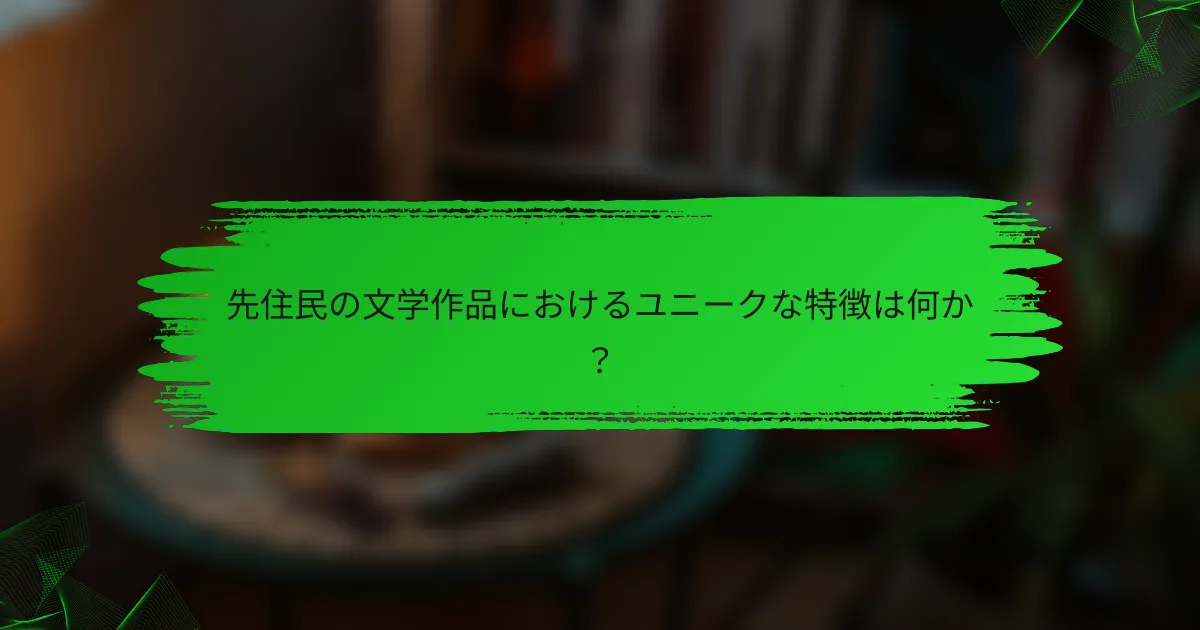 先住民の文学作品におけるユニークな特徴は何か？
