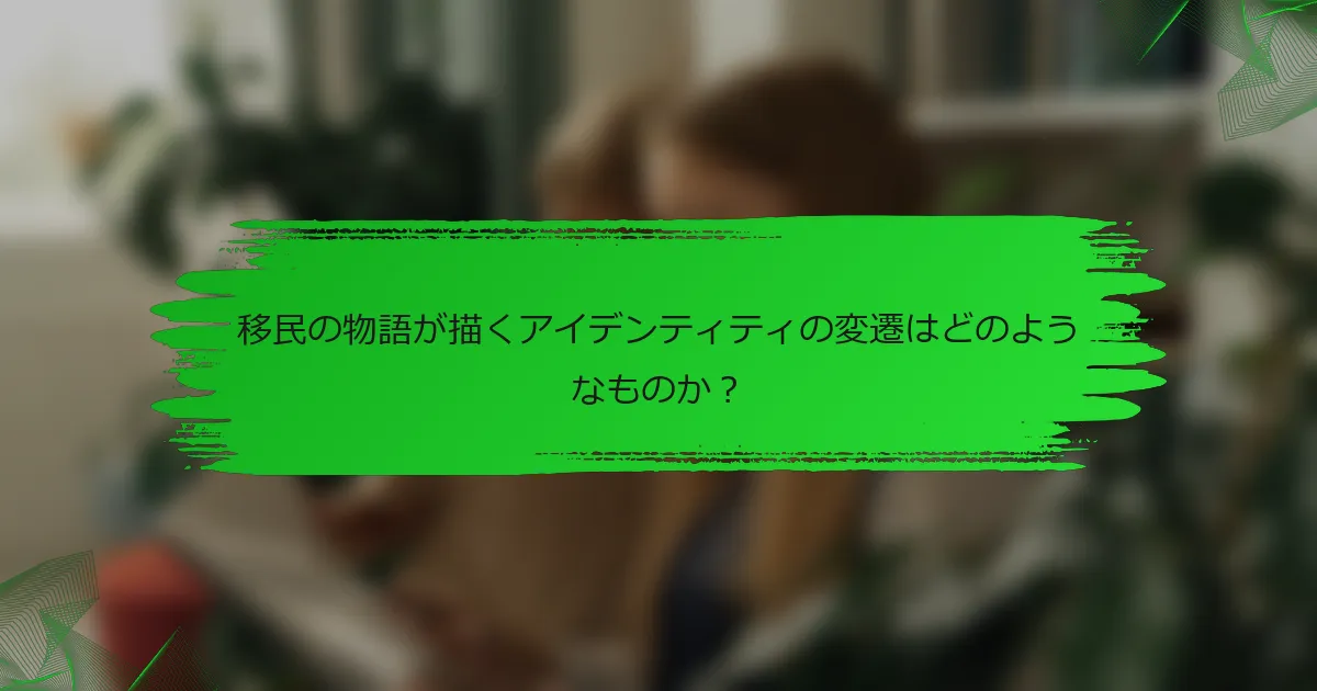移民の物語が描くアイデンティティの変遷はどのようなものか?