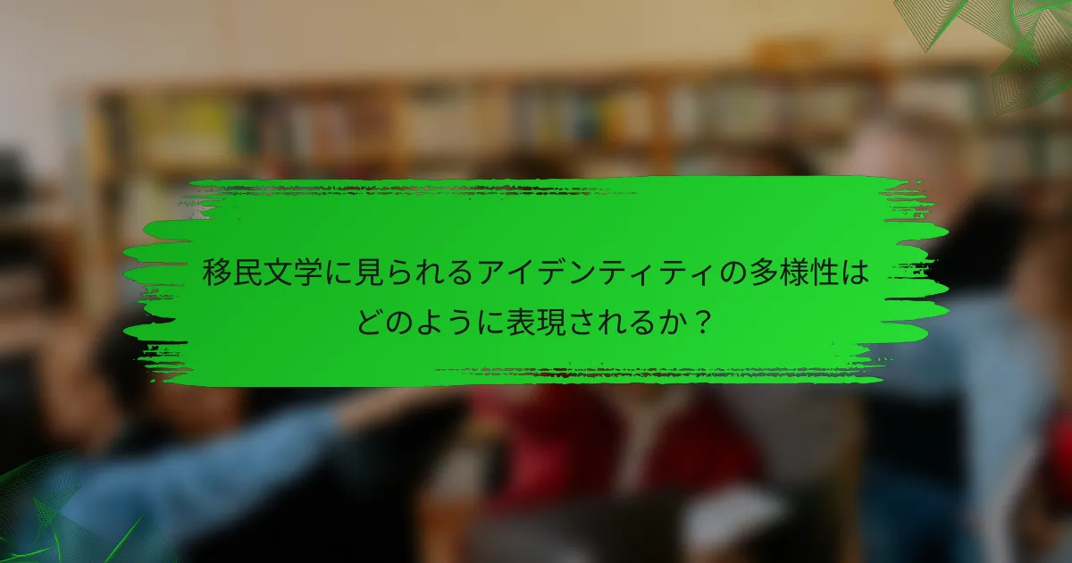 移民文学に見られるアイデンティティの多様性はどのように表現されるか？